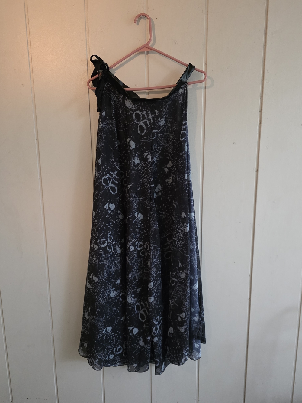 Dolls Kill Trickz N Treats Maxi Cape Dress Sheer Whimsigoth Witchy skulls Large